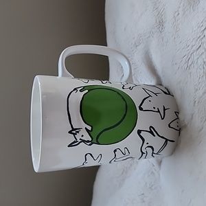 2015 STARBUCKS Logo 16oz Coffee Mug Cup Corgi Dogs 3D embossed Green Tennis Ball